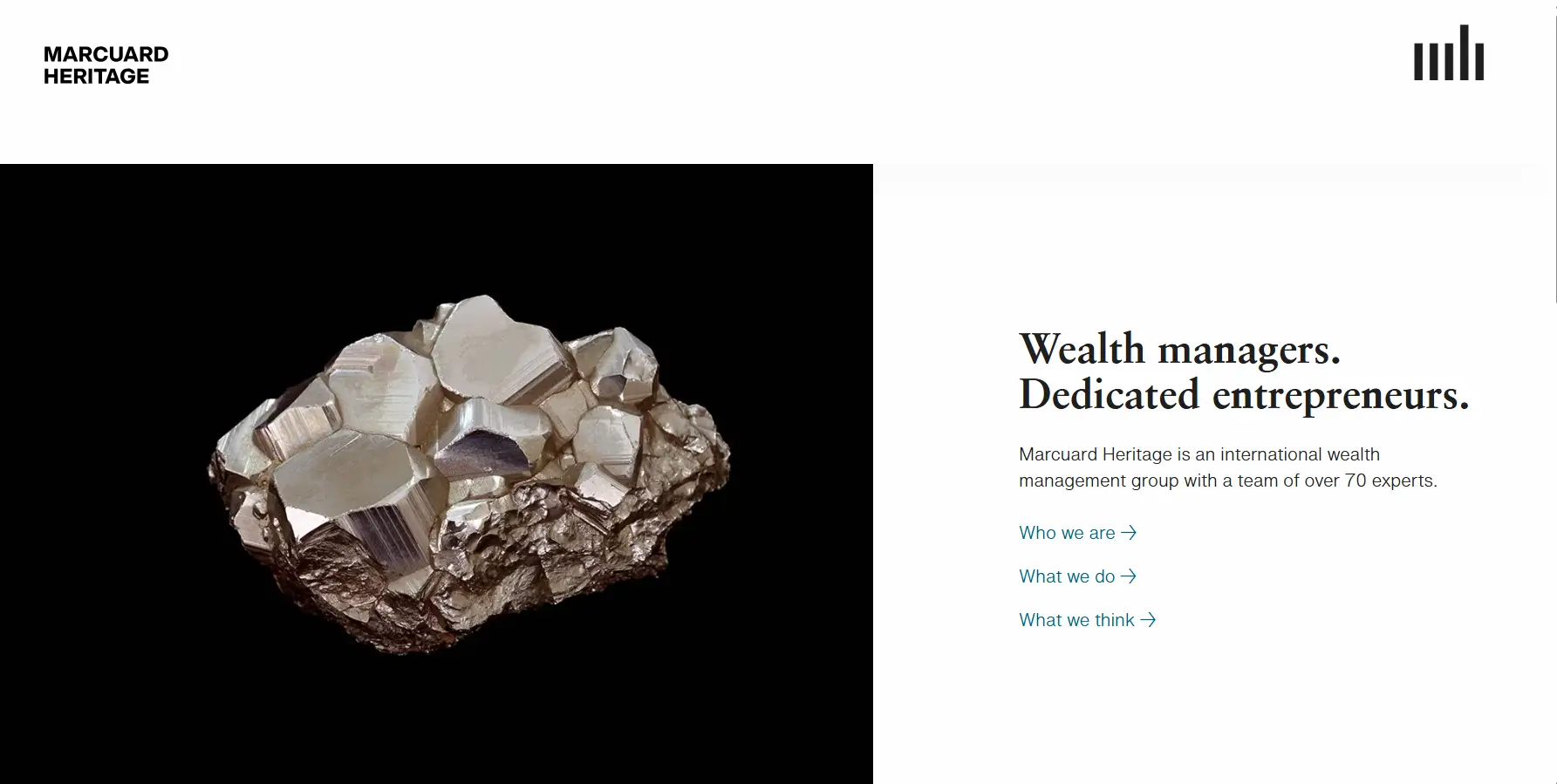 Website of Marcuard Heritage, a global wealth management partner of FF Marcuard SA with offices in Zurich, Limassol, Singapore and Abu Dhabi